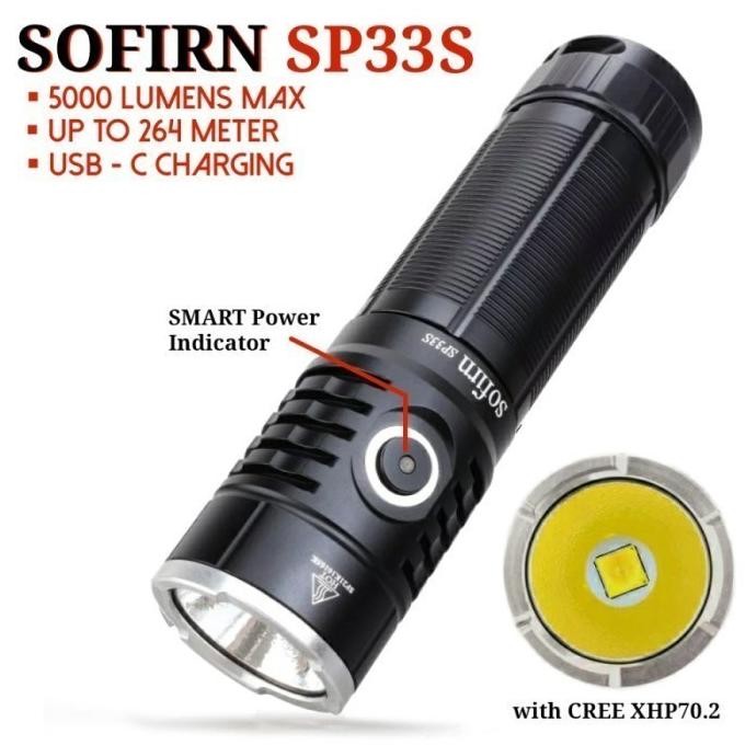 Sofirn Sp33S Senter Led Cree Xhp70.2 Xhp70B 5000 Lumens Usb C Co