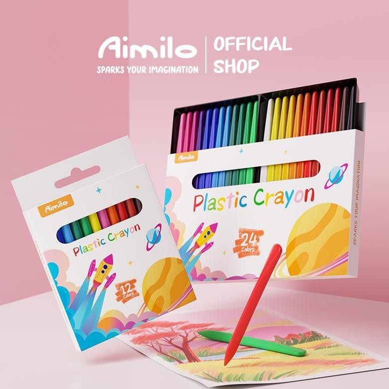 

AIMILO CRAYON SET KRAYON PLASTIK 12/24 WARNA CRAYON ANTI AIR DAN ANTI PATAH KRAYON ANTI KOTOR DAN ANTI PATAH TIDAK BERACUN