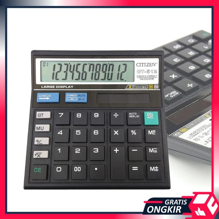 

GRATIS ONGKIR - 6551 KALKULATOR DUAL POWER / 12 DIGITS DUAL POWER CALCULATOR / KALKULATOR CT-512 12 DIGIT / KALKULATOR DAGANG CT-512