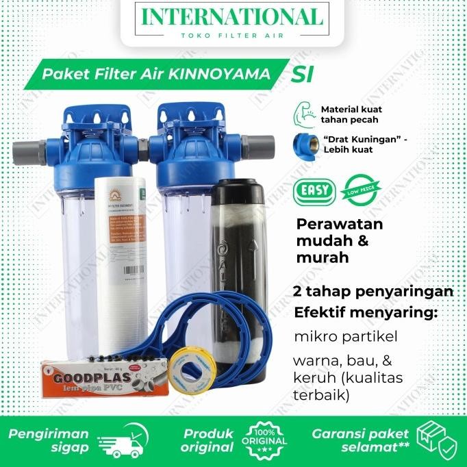 Paket Filter Sumur Bor 2 Tahap 10" / Filter Penjernih Air Karbon Aktif Co