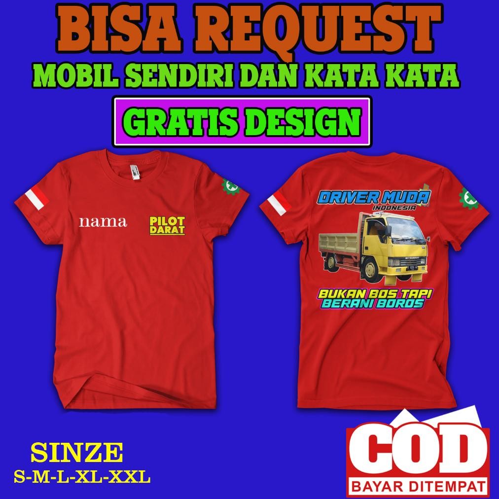3 Bee T-Shirt Kaos Mobil Truk Custom Bisa Request Foto Mobil Sendiri Dan Kata Kata  Nama | Kaos Driv