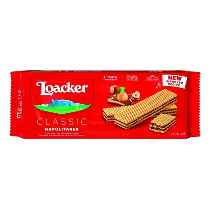 

Grosir Loacker Napolitaner / Wafer Dengan Cream Kacang Hazel 175Gr