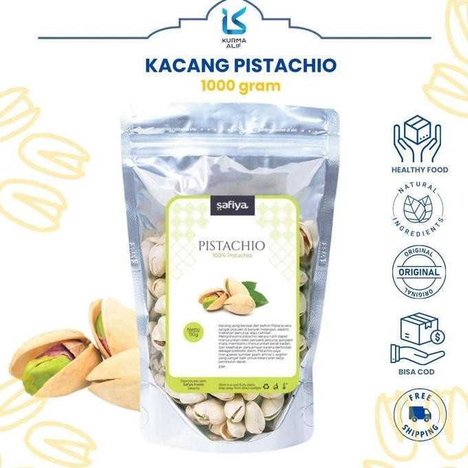 

Promo Kacang Pistachio Safiya 1 Kg Kacang Fustuk Original Snack Sehat