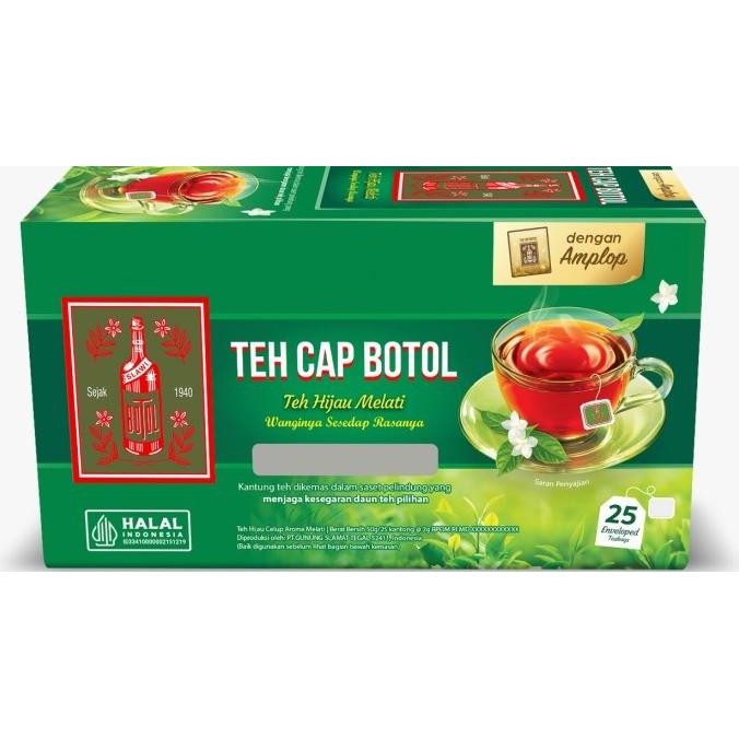 

Promo Gimmick Teh Celup Cap Botol Hijau Aroma Melati Envelope 25S