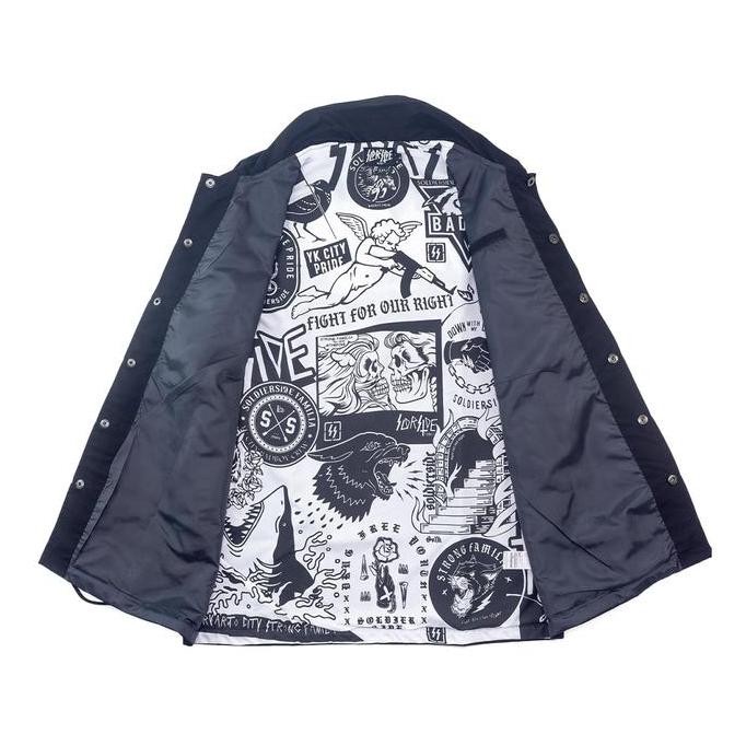 Soldierside Familia Jacket Windbreaker "Ss Logo" Hitam / Navy Jaket Pria Bordir Simple