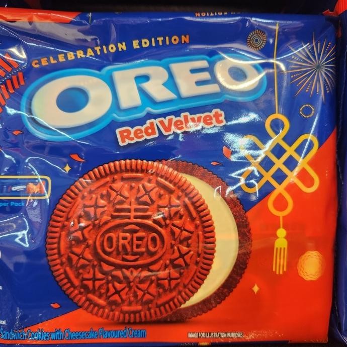 

Murah Oreo Red Velvet Cookie Sandwich Biscuit- Lychee Orange