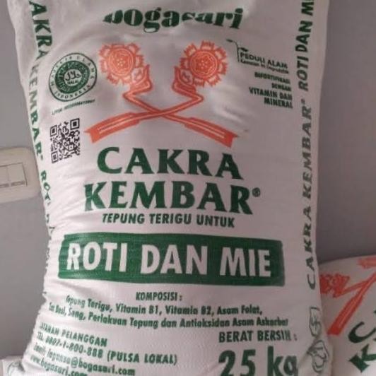 

Murah Tepung Bogasari Cakra Kembar Roti Dan Mie 1 Karung 25Kg