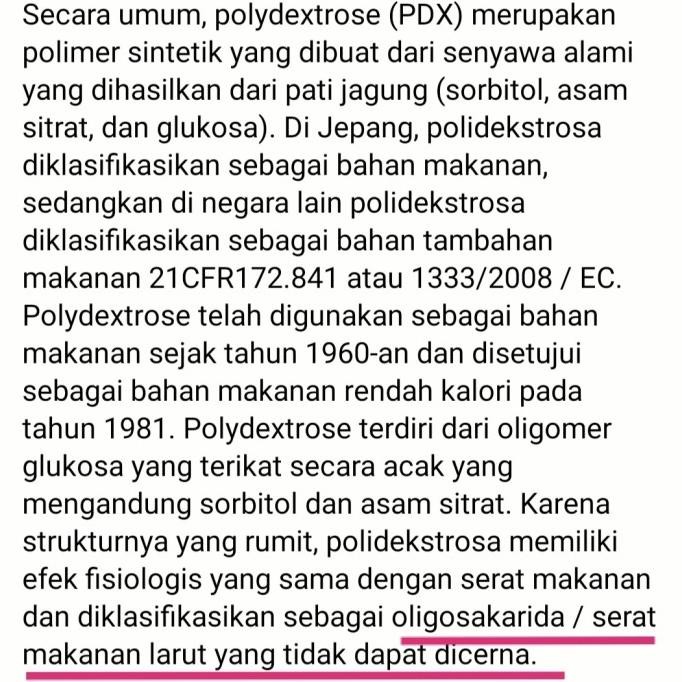 

Bisa Grab! Polydextrose Polidekstrosa Serat Larut Oligosaccharide Inulin