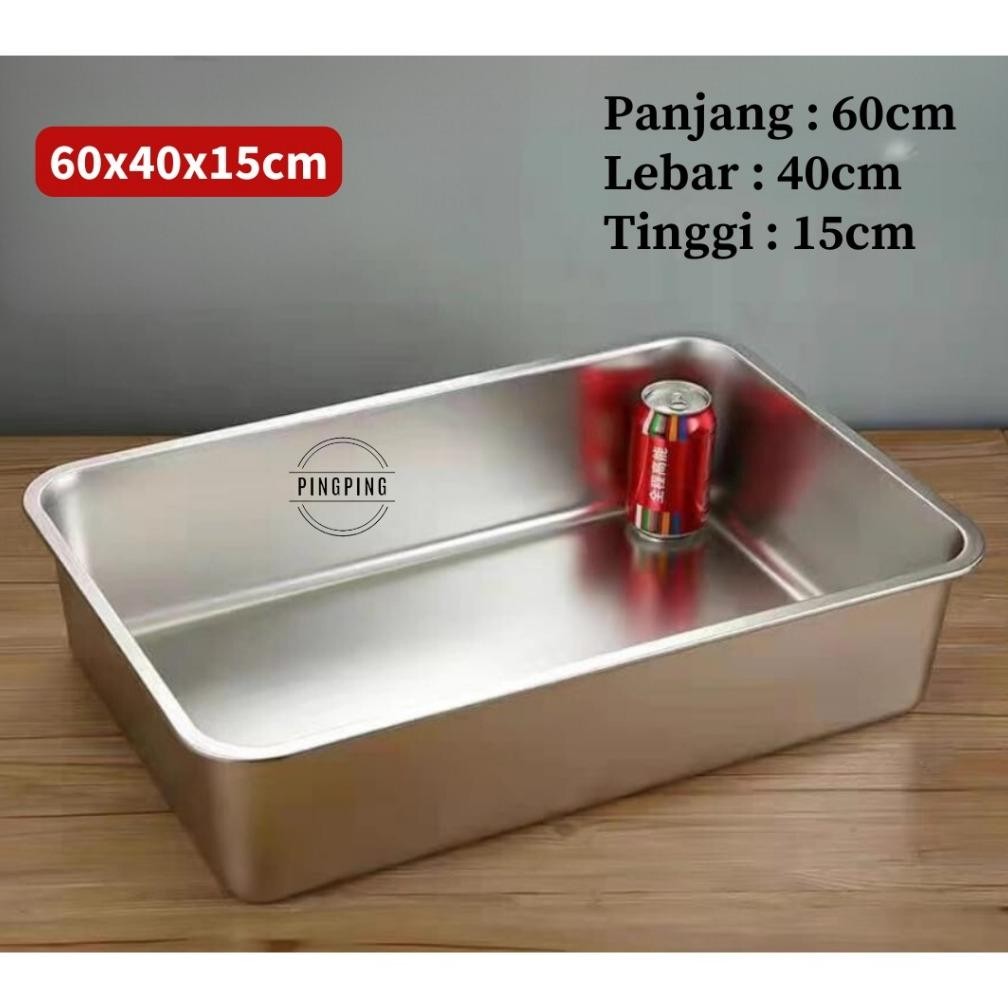 Nampan Stainlees jumbo / Nampan Stainless ukuran 65x40x7