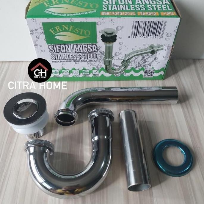 Ernesto Sifon Wastafel Leher Angsa Stainless 1.1/4" Co