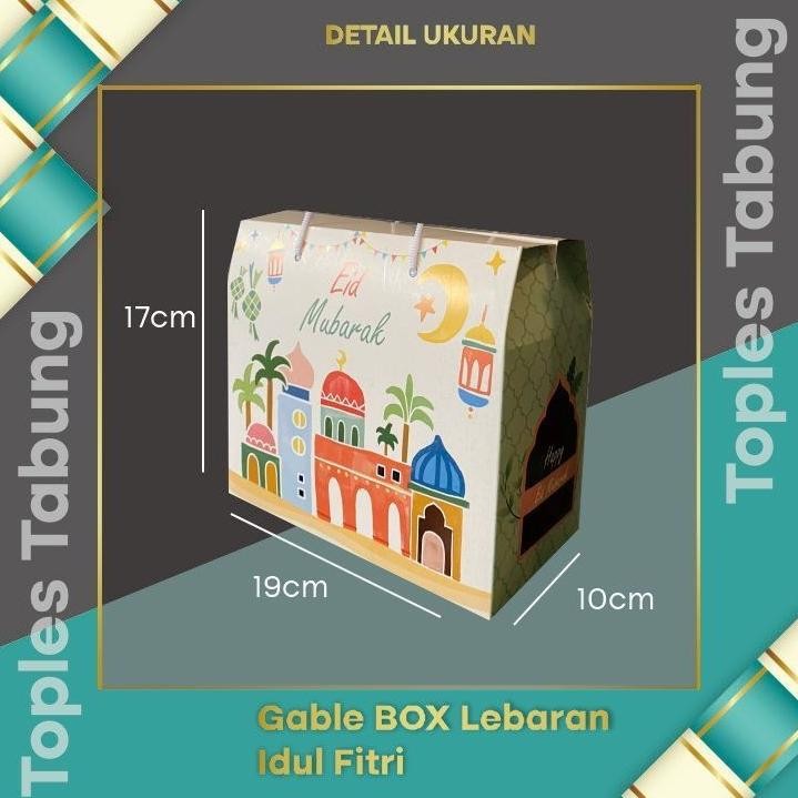 

Box Hampers Box Gable Box 10 Pcs Box Lebaran toples tabung - White Pink Muat 2 toples jar 500-800ml/ uk 19x17x10 cm /hampers kue lebaran