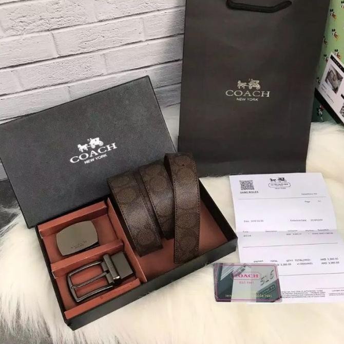 Ori - gesper pria kulit asli coach import