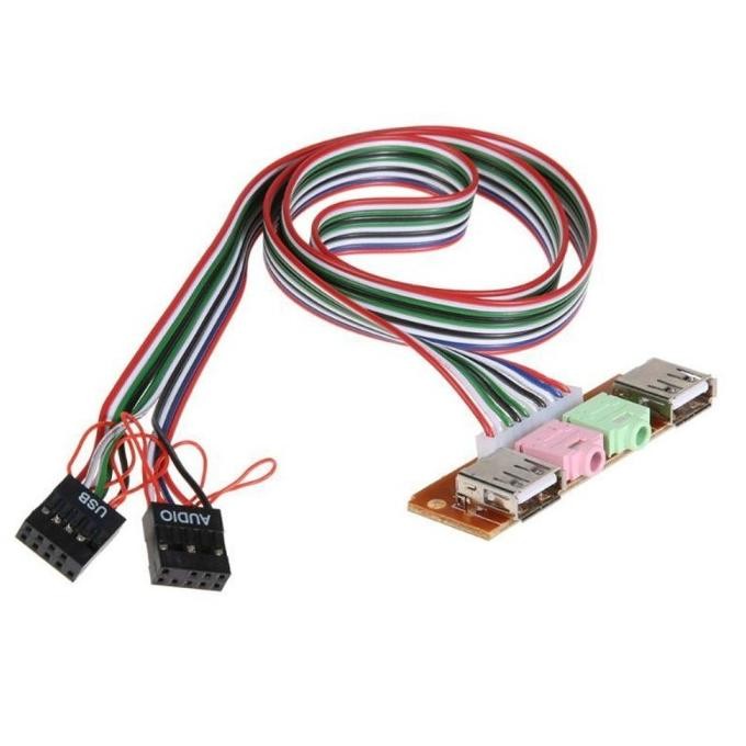 PC Desktop Case Front Panel, Kabel USB Audio Port Casing Komputer