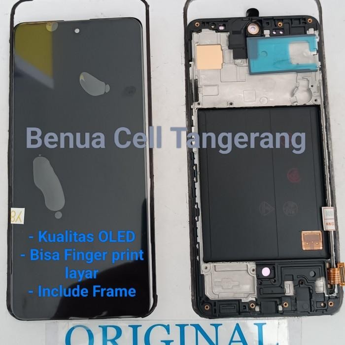Lcd Samsung A51 Oled + Frame + Finger Print Layar Original Dan Terpercaya