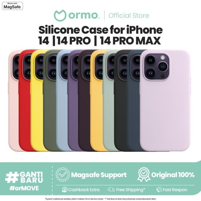 ASLI ORMO SILICONE CASE MAGSAFE IPHONE 14 PRO MAX