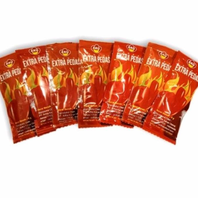 

Sambal Ekstra Pedas AKU sachet isi 50 @9Gr. Extra Hot chili Sauce nUg