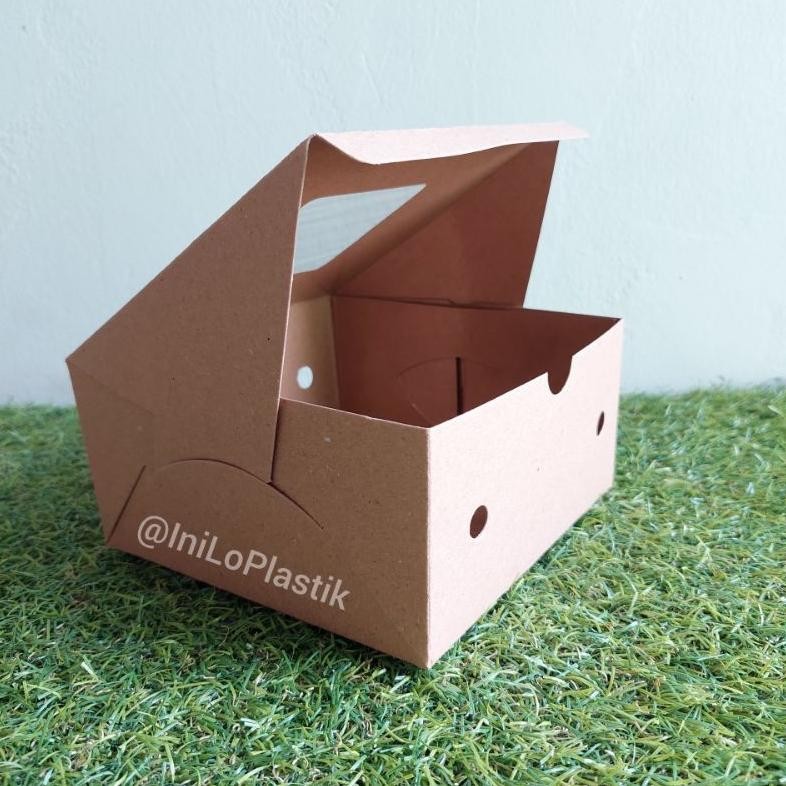 

uj-32 Up15 @1Pack Box Kraft Window 15x15x8 / Dus BK Square Full Laminating Dalam Termurah Termurah