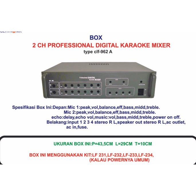 Murah Box 2 Ch Professional Digital Karaoke Mixer Clf 962A