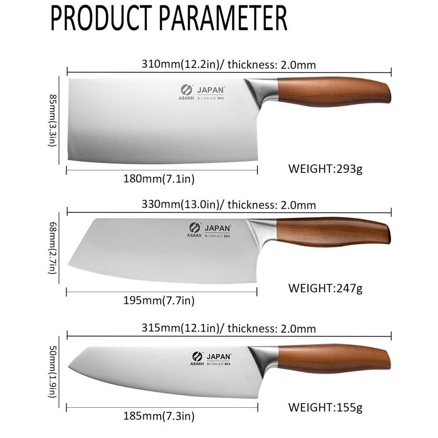 Original Jepang Pisau Golok Daging Super Pisau Chef Dapur Baja Berkualitas