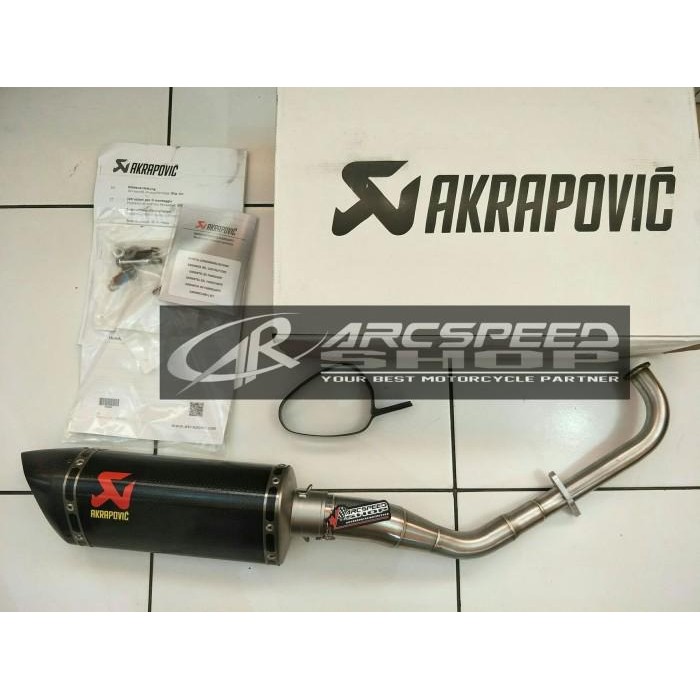 Knalpot Akrapovic Pcx 150 Led Fullsystem Ori Slovenia (Header Custome) Original Dan Terpercaya
