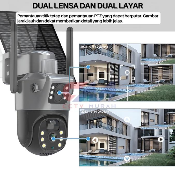 Murah Kamera Cctv Ptz Solar 4G Gsm , Cctv Camera Full Color Solar 4G Aplikasi V380 , Cctv Ptz Dua Le
