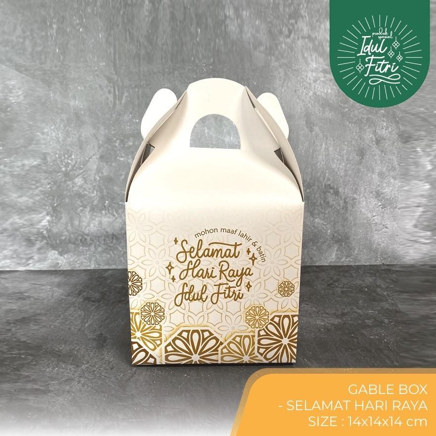 

[HARGA 10PCS] Gable Box :14x14x14cm / SELAMAT HARI RAYA MORROCANS / box kue kering