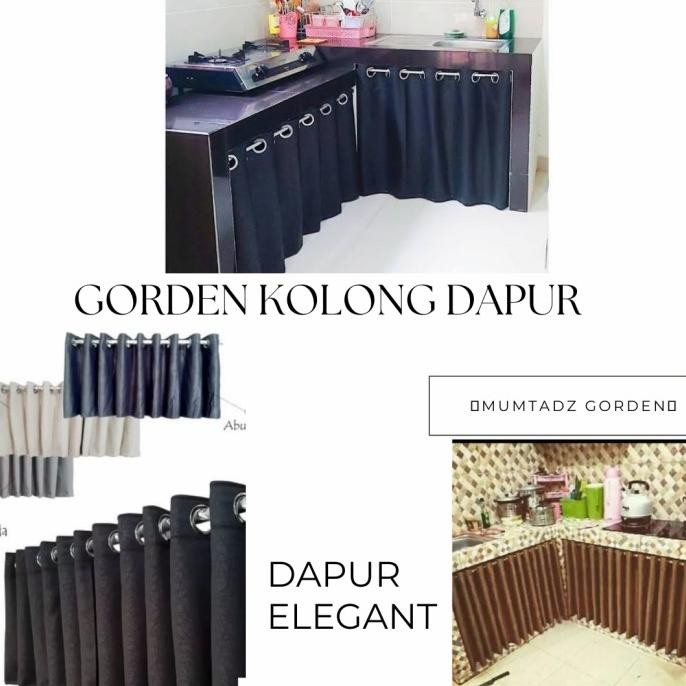 Gorden kolong dapur bahan blackout polos premium