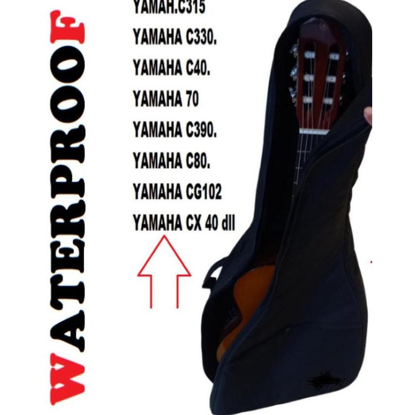 Dearglow- Tas/Case Gitar Yamaha Nylon Standar Warna Coklat Coffe Bahan Anti Air.