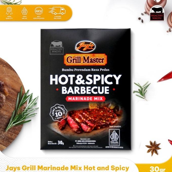 

Jays Grill Marinade Mix Hot and Spicy / Bumbu perendam marinasi daging nUg