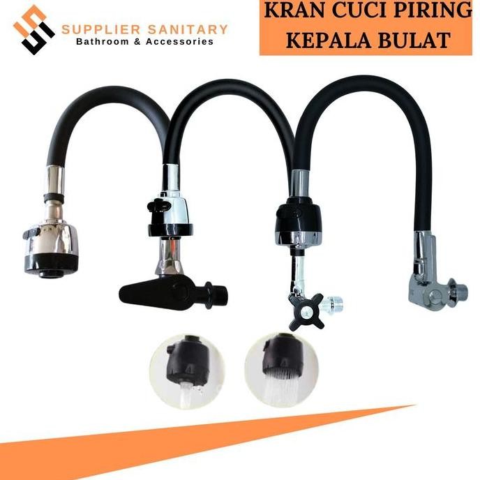 kran angsa flexibel warna hitam/kran cuci piring/keran dapur