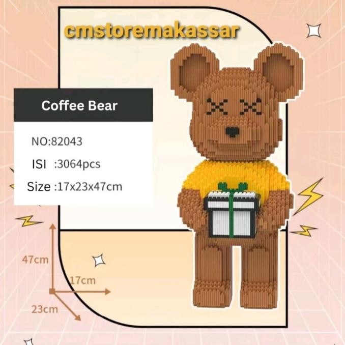 Mainan Balok Susun Anak Lego Bricks Nano Block Puzzle 3D Jumbo Violent Bear Gift Bear Series