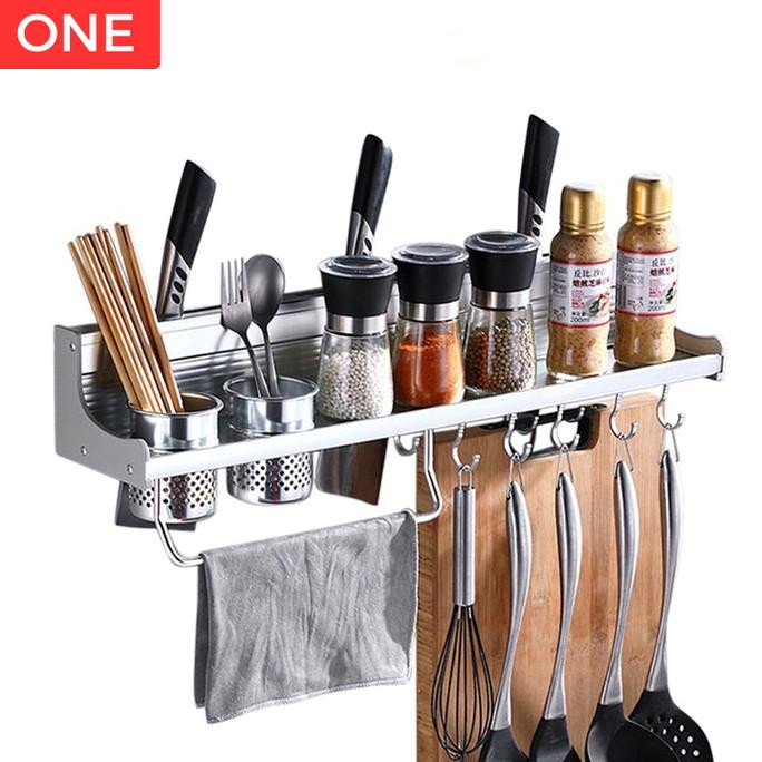 Rak Dinding Dapur Stainless Tempat Bumbu Gantung Pisau Sendok