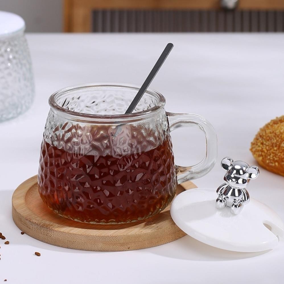 Bisa Cod Eatkit Gelas Kaca Aesthetic Ala Korea 350Ml Simple Elegan Coffee Cup Souvenir Pernikahan Fr