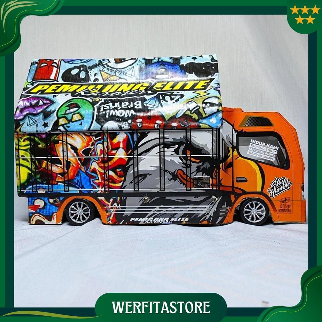 Promo Miniatur Truk Murah Truk Oleng Lampu Terpal Bisa Belok Mainan Anak Tawakal Putih 5 Kado Ulang 