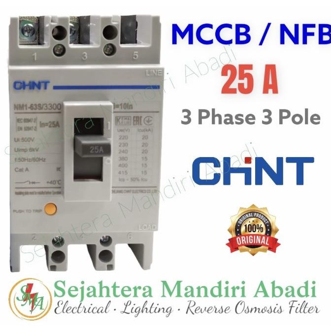 Mccb Chint 25A 3P Nfb Nm1-63S 15Ka New Stok