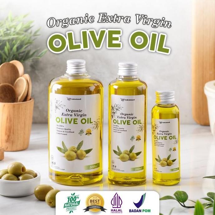 

Minyak Zaitun Extra Virgin Olive Oil Organic Premium Murni Asli 100% EVOO Ekstra Virgin Organik nUg