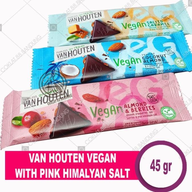 

VAN HOUTEN Vegan 45 gr Coklat - Cokelat VanHouten 45gr Himalayan Salt nUg