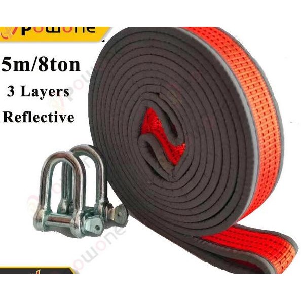 TALI SABUK DEREK WEBBING TOWING ROPE TARIK MOBIL OFF ROAD TRUCK HEAVY DUTY STRAP ROPE 20000 LB EMERG