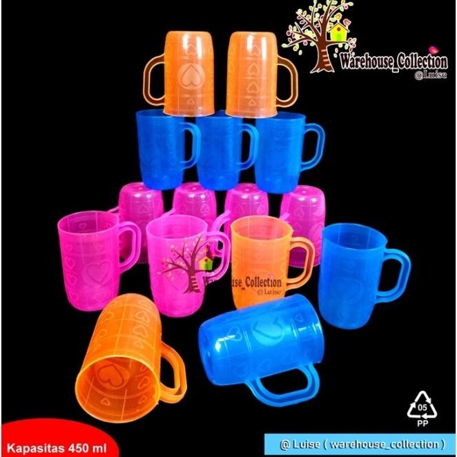 Gelas Plastik Gagang Murah / Gelas Gagang / Gelas Minum Plastik Murah