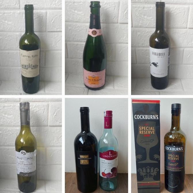 BOTOL KACA MINUMAN WINE CHAMPAGNE PAJANGAN