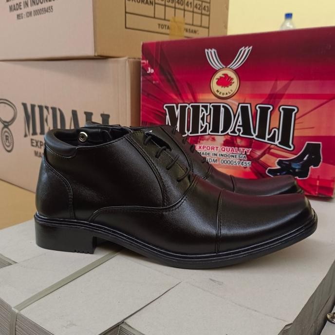 Sepatu Medali sj174 Sepatu kulit asli, Sepatu PDH/POLRI/TNI/SCURITY