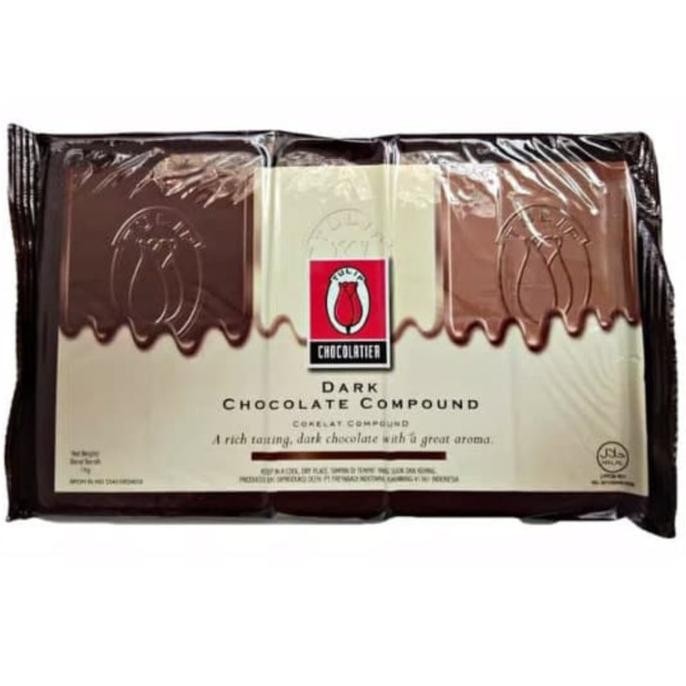 

Coklat Batangan Tulip Dark Chocolate Compound repack 500 gr / gram liquid