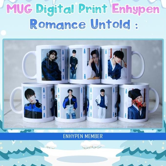 TERSEDIA Mug Enhypen Gelas Print Kpop Merch Unofficial Fans Made
