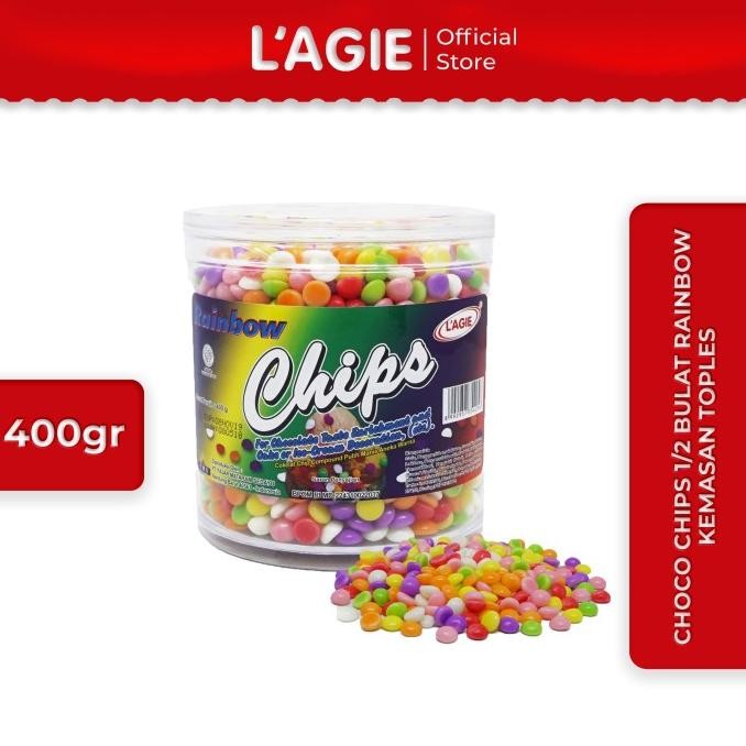 

Lagie Coklat Choco Chips 1/2 Bulat Rainbow 400gr liquid
