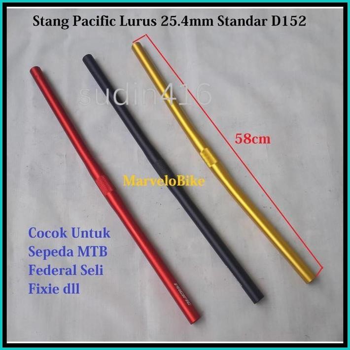 HANDLEBAR FLAT BAR PACIFIC STANG SEPEDA LIPAT MTB PACIFIC 25.4MM LURUS