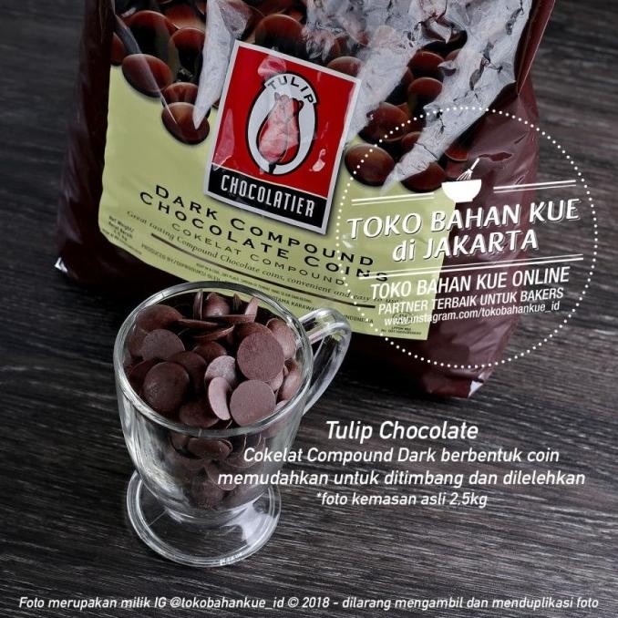 

Tulip Dark Chocolate Compound Coin 500gr Cokelat Tulip koin REPACK liquid