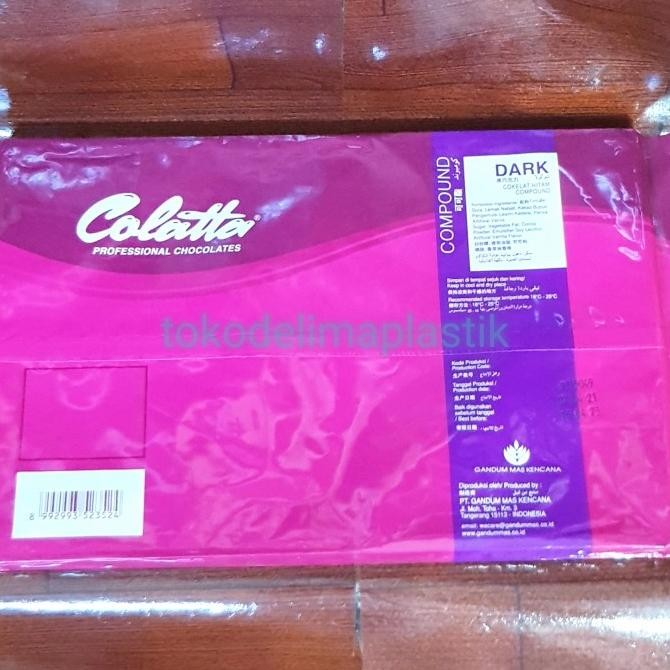 

Colatta Dark Chocolate Compound / Dark Coklat Blok Batang 1kg liquid
