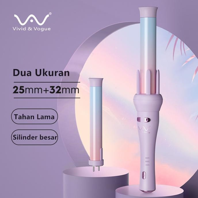 VIVID VOGUE Catokan Curly Otomatis 32mm&25mm Alat Curly Rambut Gen 4 RDN