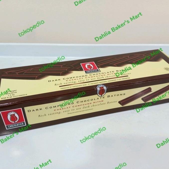 

Tulip Coklat Stick Dark Compound Chocolate Batons 1,5 Kg liquid