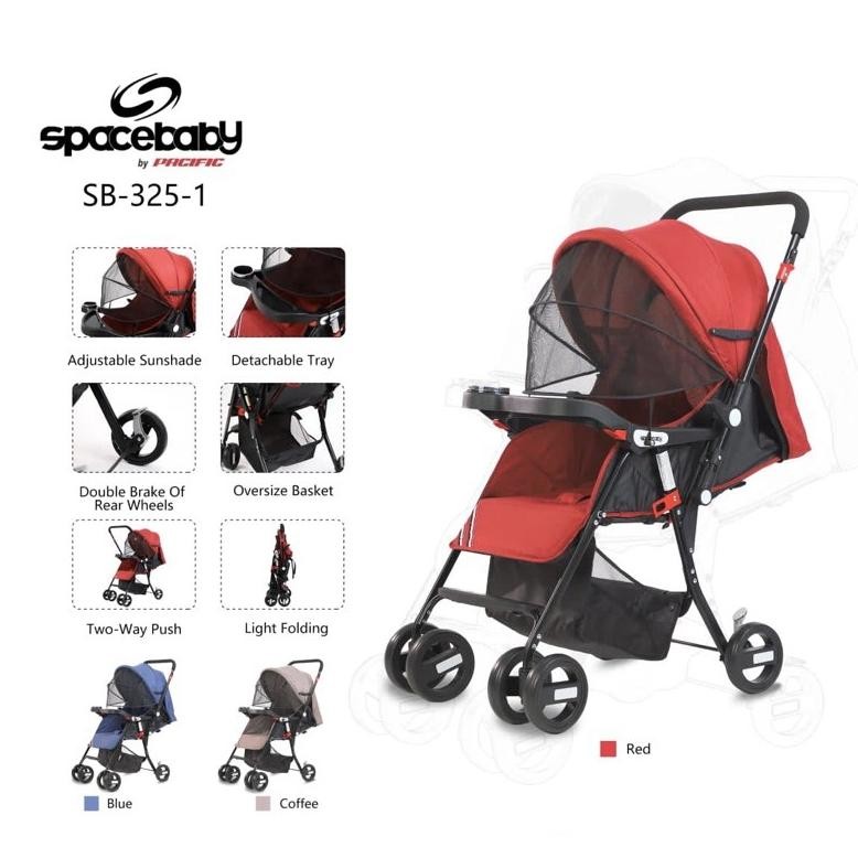 Baby Bluesy Stroller Spacebaby by Pacific SB325-1 SB329-1 SB329 Kereta Dorong Bayi Space baby